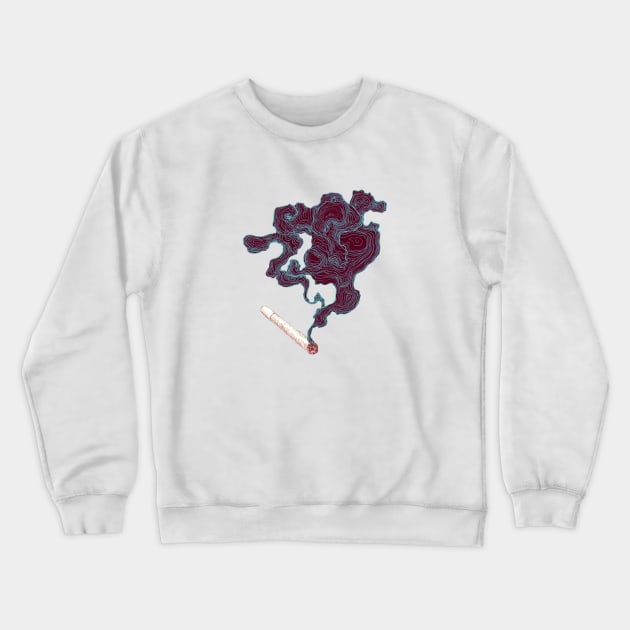 Smoke (Purple & Creme) Crewneck Sweatshirt by Nathan Watkins Design